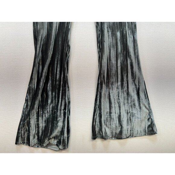 Urban Outfitters Womens Alura Velvet Flared Pants Size M Silver Metallic Party - Picture 7 of 12